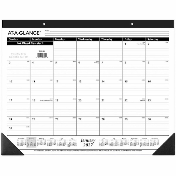 At-A-Glance Monthly Desk Pad, Horizontal SK2400 - main
