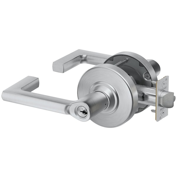 Schlage Grade 1 Entrance Cylindrical Lock, Conventional Cylinder, Longitude Lever with Rose, Satin Chrome PC53P LON 626 - main