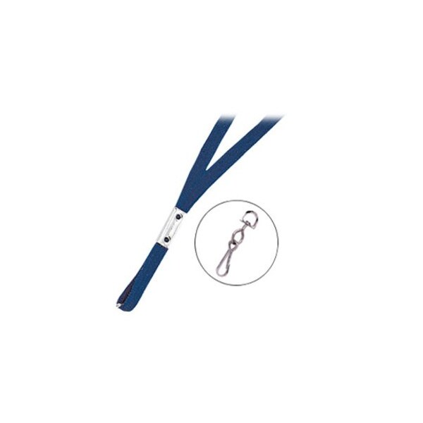 Brady LANYARD STANDARD, NAVY, 3/8in BLUE, FLAT WOVEN LANYARD W/NICKEL PLATED STEEL SWIVEL HOOK 2135-3503 - main