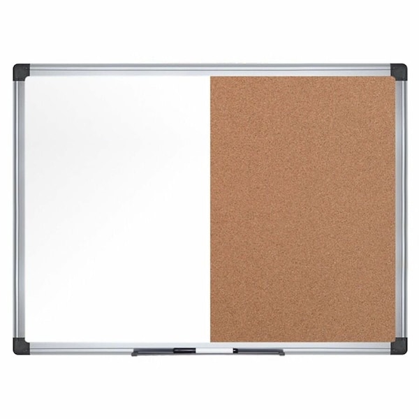 Mastervision Maya Combo Whiteboard/Cork Board, Wall Mount, 36"x48", Aluminum Frame XA0502170 - main