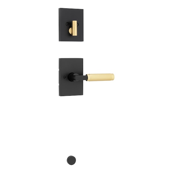 Kwikset Single Cylinder Interior Prava Lever Trim with Satin Brass Grip with Rectangular Rose Matte 971PVLRCT-5144 - main