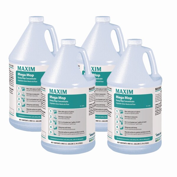 Maxim Mega Mop Damp Mop Concentrate, Lemon Scent, 1 gal Bottle, PK4 180000-41 - main