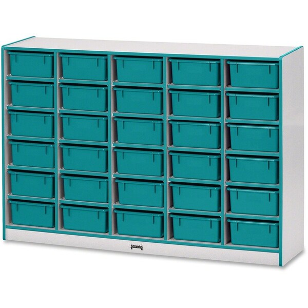 Jonti-Craft Rainbow Accents 30 Tub Mobile Storage, with Tubs, Teal 4031JCWW005 - main