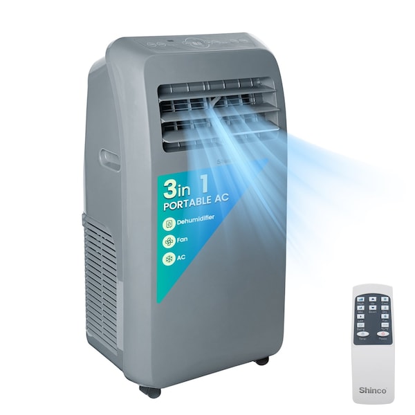Edendirect 10,000 BTU (6,450 BTU DOE) Portable Air Conditioner Cools 400 sq. ft. with Heater, Dehum & Remote ZR-SPF2-12CG - main