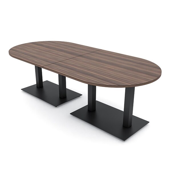 Skutchi Designs Racetrack Conference Table With Power Unit, 48 in W, 96 in L, Brown HAR-RAC-48X96-DOU.BK-H3041-NA - main