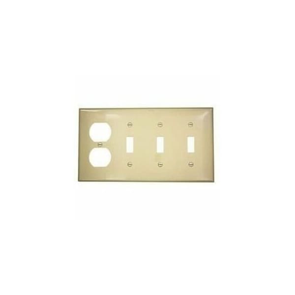 Leviton Combination Wallplate, Standard Size, Gang 4, Ivory 80743-I - main