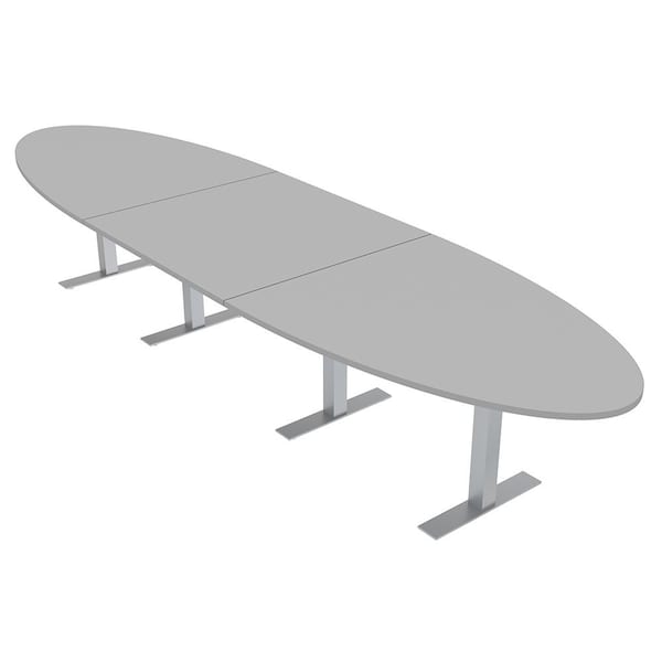 Skutchi Designs 16ft Conference Table With Power Unit | 14 Person Modular Oval Meeting Table | Harmony Series HAR-OVL-48X192-T-U779-NA - main
