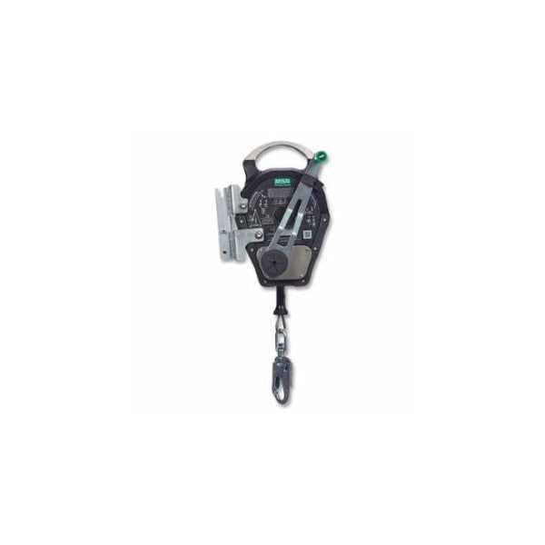Msa Safety Rescuer Self Retracting Lifeline, 50 ft, One Leg, Snap Hook, 310 lb Load Cap, Stainless Steel Cable 454-10158178 - main