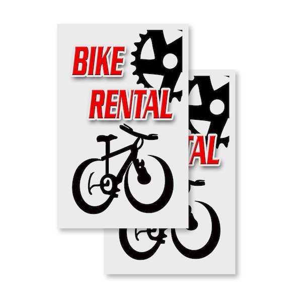 Signmission Bike Rental, Vinyl Decals Only 24 Inch x 36 Inch, Vinyl Decal, 2PK DSB-2436-2PACK-Bike Rental - main