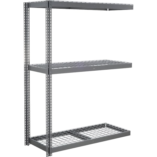 Global Industrial 3 Shelf, Heavy Duty Boltless Shelving Add On, 60"W x 48"D x 84"H, Wire Deck 785635GY - main