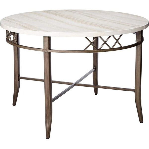 Homeroots 45" X 30" Faux Marble And Antique Dining Table 286026 - main