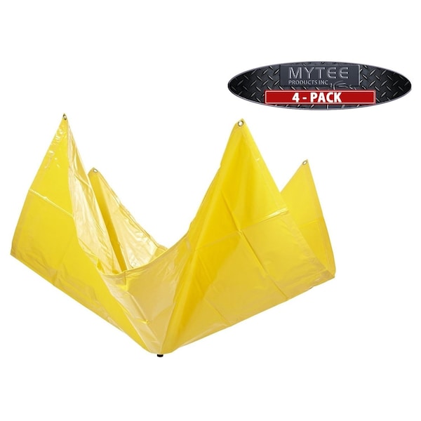 Mytee Products 5ft x 5ft Drain Tarp - Roof Ceiling Leak Drip Diverter Tarp Heavy Duty - Yellow, 4PK DD5-5x4 - main