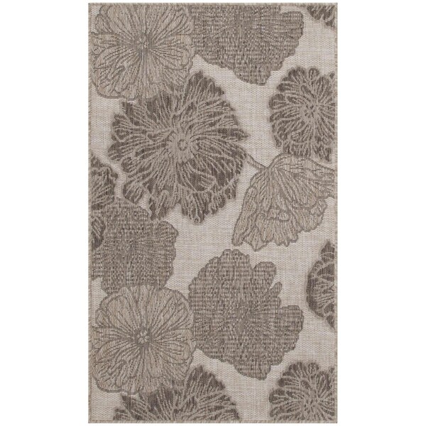 Homeroots 3' X 5' Natural And Ivory Floral Indoor Outdoor Area Rug 554908 - main