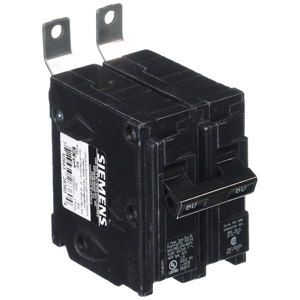 Siemens BL Series 60 Amp 2-Pole Bolt-On Circuit Breaker, 120/240V, 10kAIC B260 - main