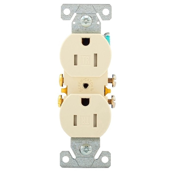 Eaton Wiring Devices Straight Blade Receptacle, 5-15R, 15 A, 125V AC, 2 Pole, 3 Wire, Flush Mount, Grounded TR270LA - main