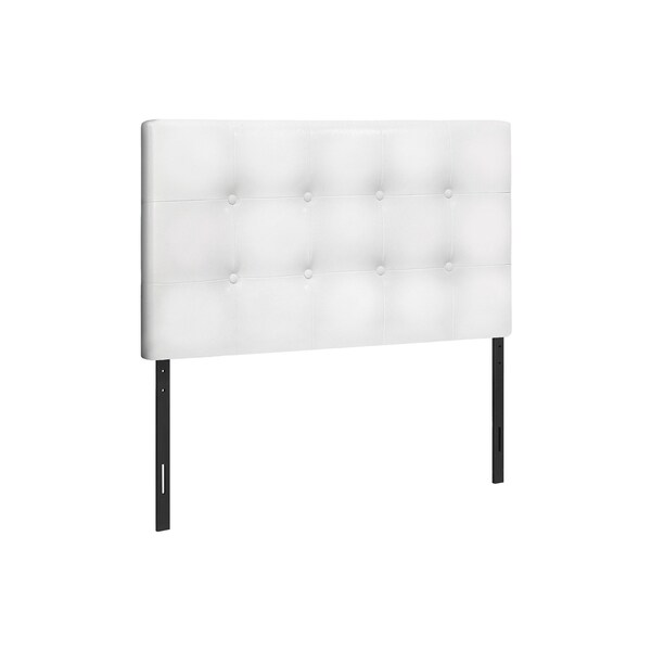 Homeroots White Faux Leather Upholstered Twin Headboard 490172 - main