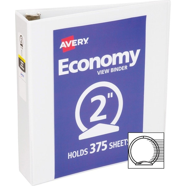 Zoro Select 2" Round Economy Binder, White, 11 x 8.5 AVE05731 - main