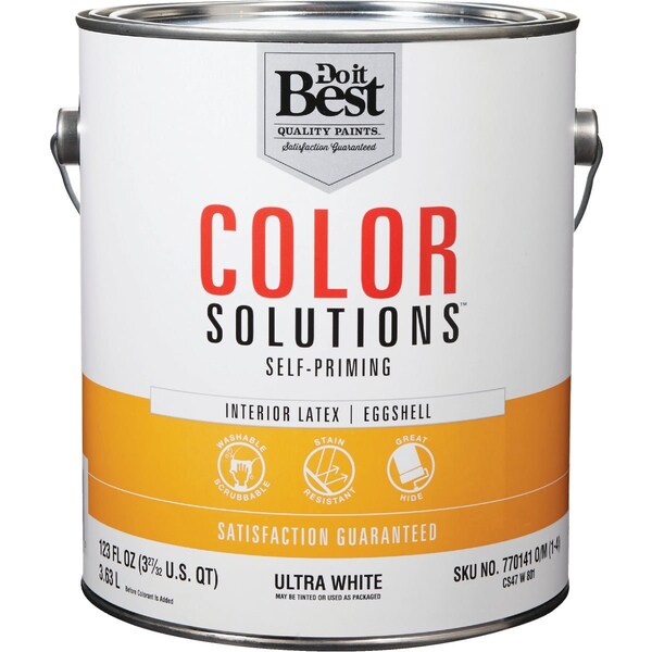 Do It Best Color Solutions Latex Self-Priming Eggshell Interior Wall Paint Ultra Wht 1 Gal. CS47W0801-16 - main