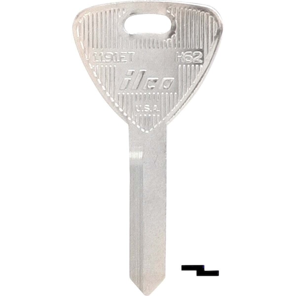 Kaba Ilco Ford Nickel Plated Automotive Key, H62 / 1191ET, 10PK AL01292002 - main