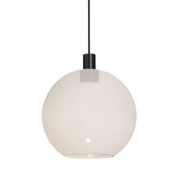Besa Lighting Besa Newton 8 Pendant, Milky White, Black Finish, 1x 3W LED 1XT-NEWTON8MW-LED-BK - main
