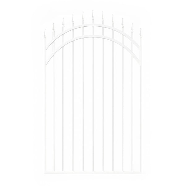 Nuvo Iron 45-in W x 68-in H Glossy Wht Tiger Eye Gate Arched -48-in W Openings SC Hardware W/Dbl Side Handle ITGA4568GW - main
