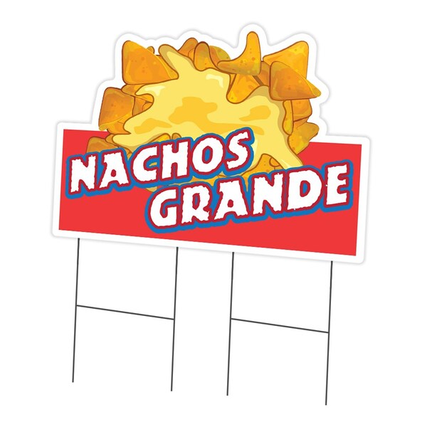 Signmission Nachos Grande Die Cut Yard & Stake outdoor plastic coroplast window, C-DC-2436-DS-Nachos Grande19 C-DC-2436-DS-Nachos Grande19 - main