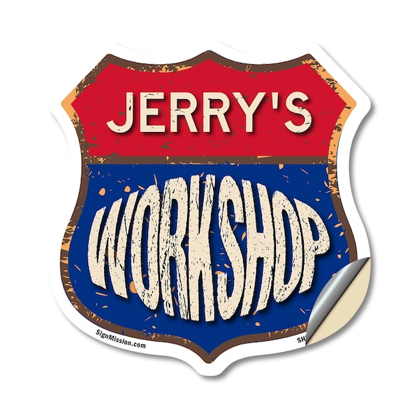 Signmission Jerry's Workshop, 12 Inch X 12 Inch, Vinyl Decal SHI-D-12-489-JERRY - main