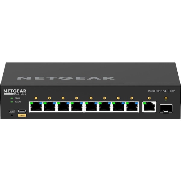 Netgear AV LINE M4250-9G1F-POE+ FULLY MANAGED DESKTOP SWITCH GSM4210PD-100NAS - main