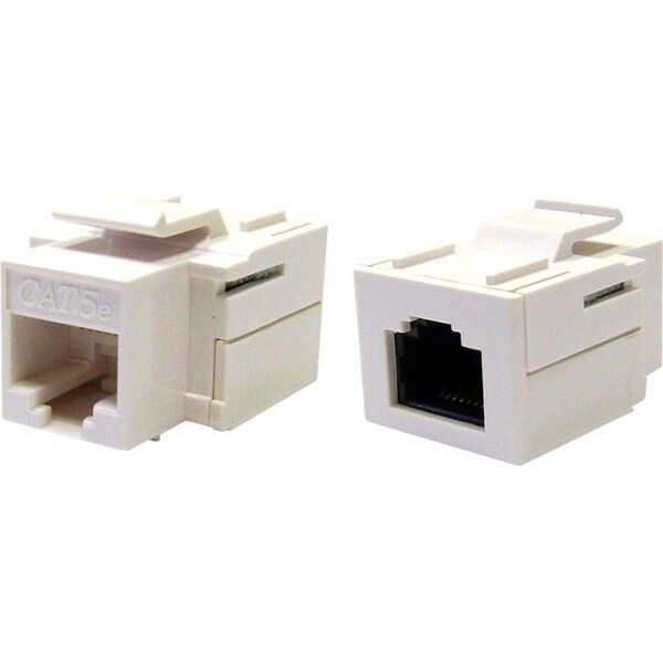 Cable Wholesale Cat5e Keystone Inline Coupler, White, RJ45 Female 310-220WH - main