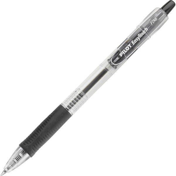 Pilot EASYTOUCH RETRACTABLE BALLPOINT PEN, FINE 0.7MM, BLACK INK, CLEAR BARREL, DOZEN 32210 - main