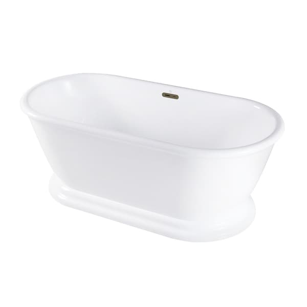 Kingston Brass 60-Inch Acrylic Oval Double Ended Pedestal Tub with Drain, No Faucet Drillings VTDE602824C423 - main
