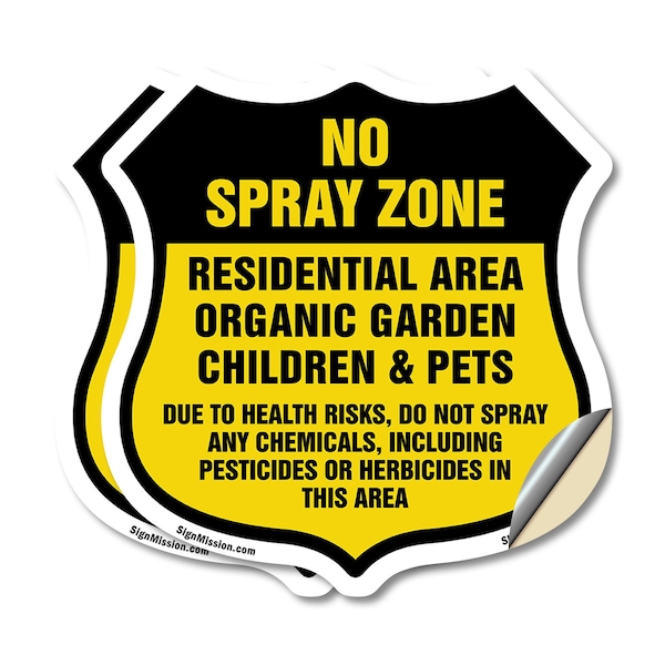 Signmission No Spray Shield Sign No Spray Zone Resid, 4 inch X 4 inch, Vinyl Decal, 2PK SHI-D-2PACK-4-405 - main
