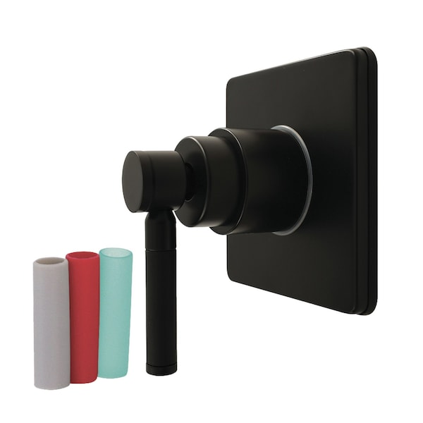 Kingston Brass Single-Handle Six-Way Diverter Valve with Square Trim Kit, Matte Black KS4040DKL - main