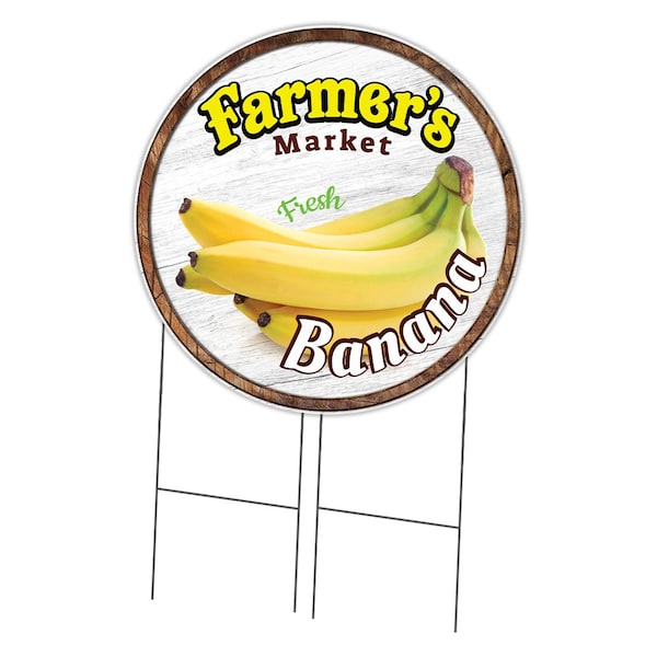 Signmission Farmers Market Banana Double Sided Corrugated Plastic Circle Yard Sign, C-36-CIR-DS-WS-Banana C-36-CIR-DS-WS-Banana - main