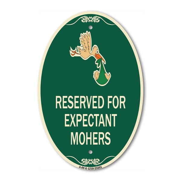 Signmission Reserved for Expectant Mothers With Stork & , 12 In X 18 In Architectural, Heavy Gauge Aluminum A-OV-G-1218-23201 - main