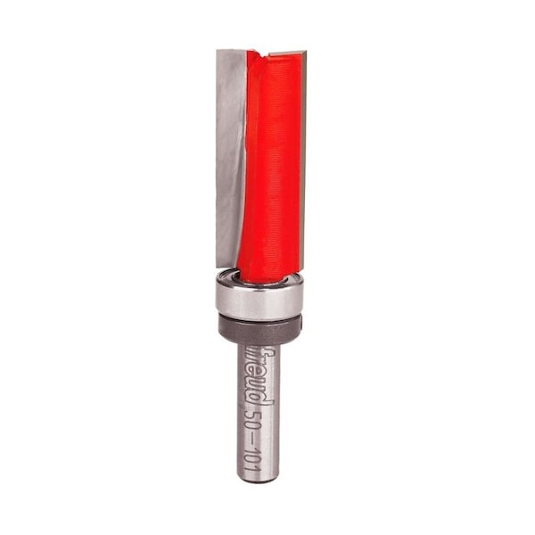 Diablo Top Bearing Flush Trim Bit, 1/2 in Dia Cutter, 2-1/2 in OAL, 1/4 in Dia Shank, 2-Cutter, Carbide 50-101 - main