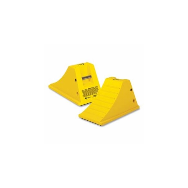 Checkers All-Terrain Heavy Duty Wheel Chock, 80000 lb Load Capacity, 28 in to 38 in Tires, Yellow, 916-AT3512-RP-Y - main