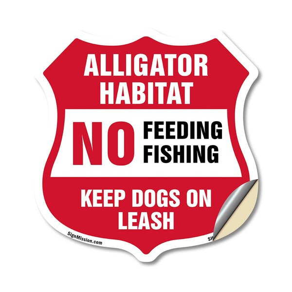 Signmission Alligator Warning Shield Sign Alligator, 12 Inch X 12 Inch, Vinyl Decal SHI-D-12-357 - main