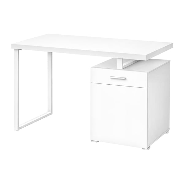 Homeroots 47" White Wood and Metal Sled Computer Desk 489909 - main