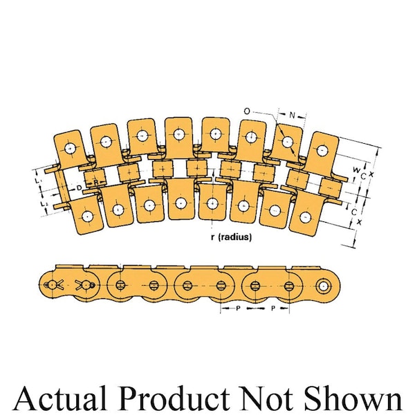 Tsubaki Double Pitch Standard Connecting Link, C2050 chain, 1-1/4 P, 0.878 in OAW, 0.2 Dia Pin C2050CUK0CL - main