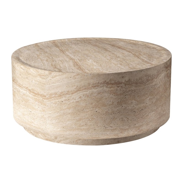 Leisuremod Terra 36 in Round Fiberstone Side Table, Weatherproof, Indoor/Outdoor, Fully Assembled TCT36TR - main