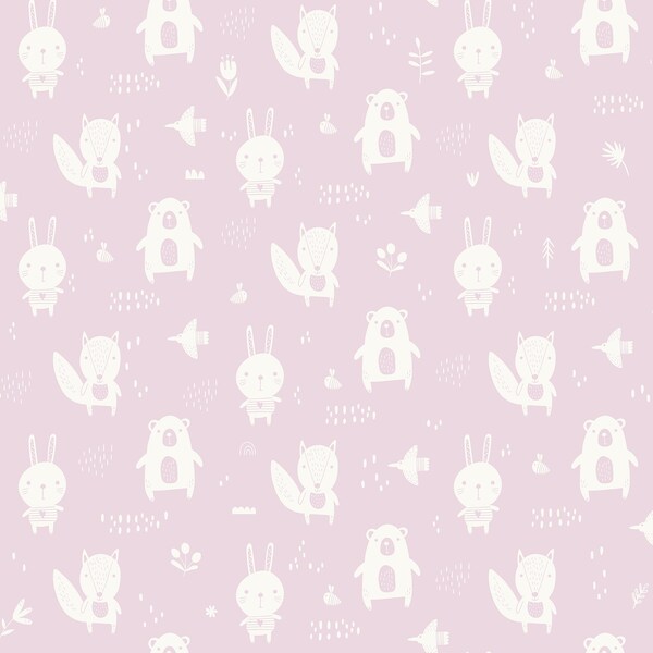 Chesapeake Bitsy Pink Woodland Wallpaper 4060-91303 - main