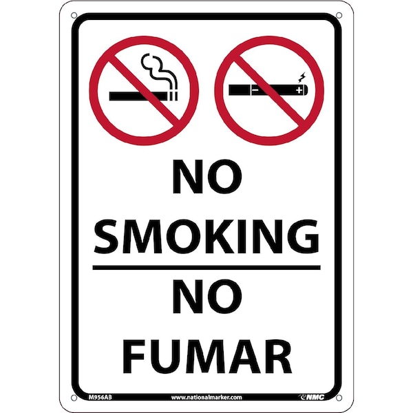 Nmc No Smoking Bilingual Sign, M956AB M956AB - main