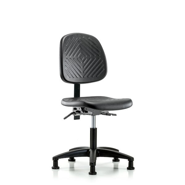 Blue Ridge Ergonomics Desk Chair Desk Chair, Med, Poly, Bk, Tilt, Glides, No Arms, 17" to 22" Height, Black; Blue BR-PDHCH-MB-RG-T1-A0-RG - main