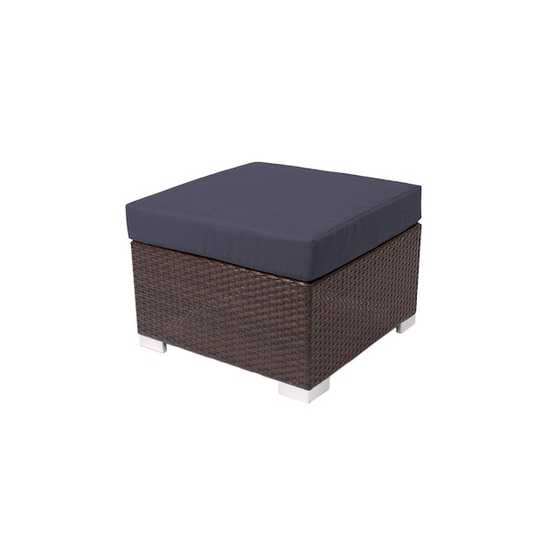 Bfm Seating Aruba Wicker Outdoor Ottoman with Sunbrella Cushion PH5106JV-14089 - main
