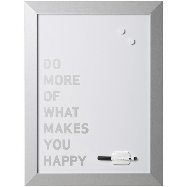 Mastervision Magnetic Dry-Erase "Do More." Quote, Silver Metallic Frame, 18" X 24" MM04449522 - main