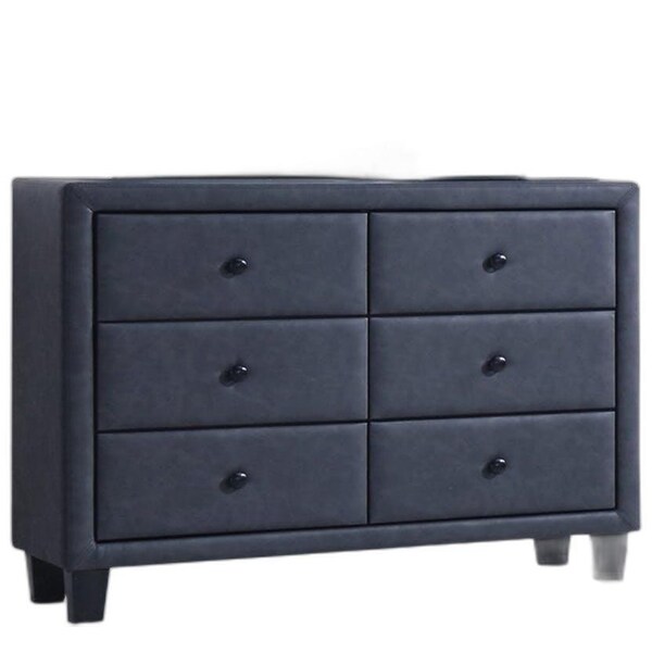 Homeroots 42" X 16" X 31" 2-Tone Gray Pu Wood Dresser 285887 - main
