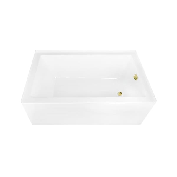 Kingston Brass 60-Inch Acrylic Rectangular 3-Wall Alcove Tub Combo w/ Waste and Overflow Drain, Right Hand Drain CVTAP603622R2 - main