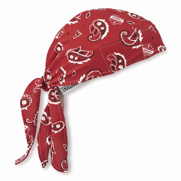 Ergodyne Chill-Its 6615 Bandana Doo Rag with Terry Cloth Sweatband, One Size Fits Most, Red Western 12479 - main