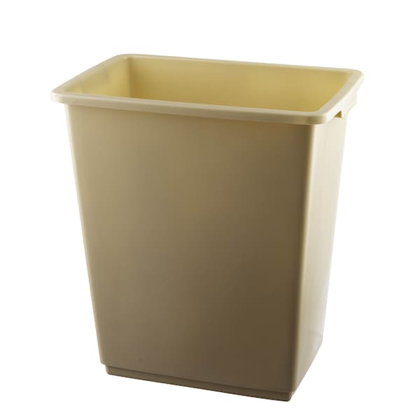 Essential Collection Rectangular Indoor Plastic Can, Beige, 12 PK R4030BGE - main